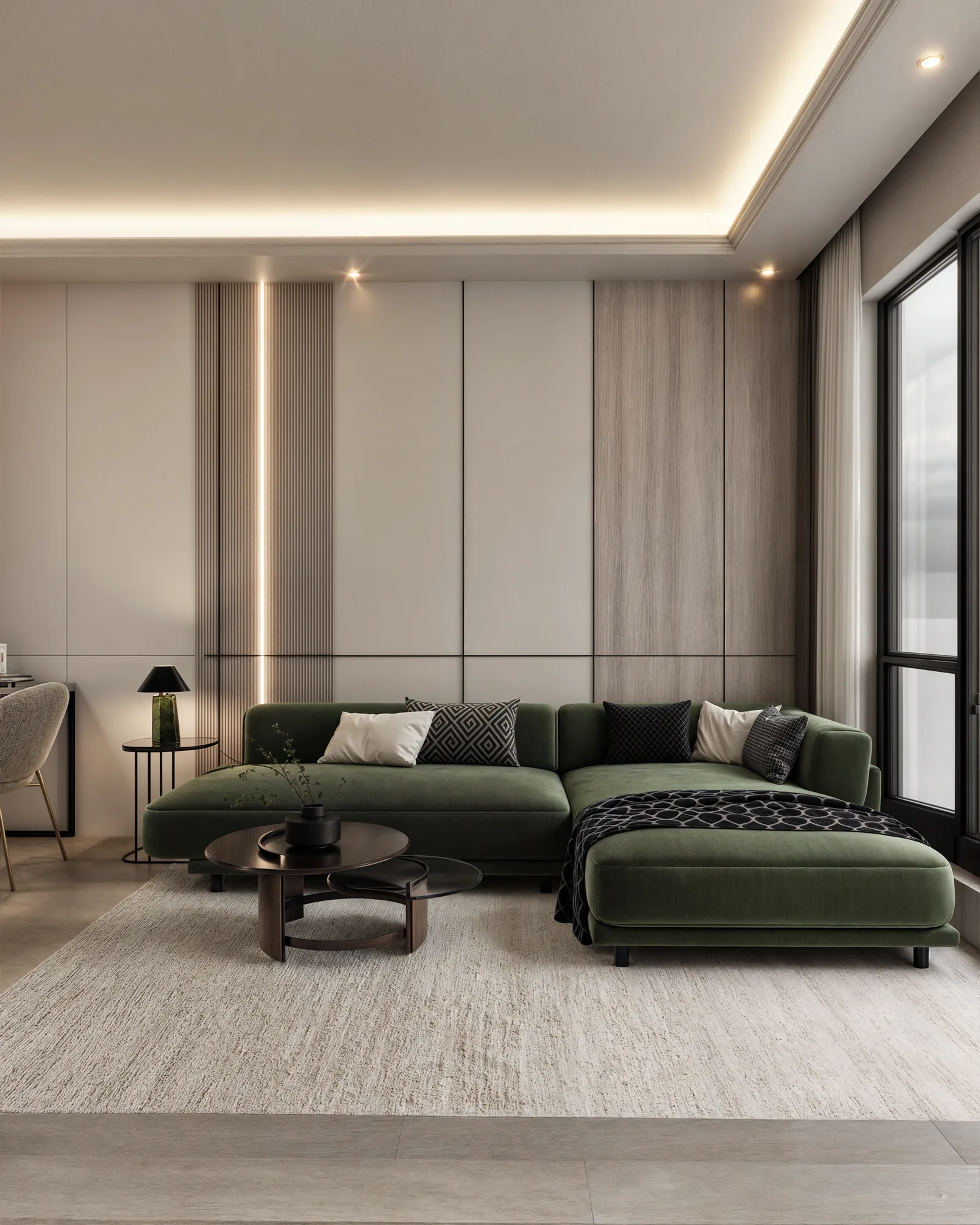 Emerald Springs one-bedroom living room